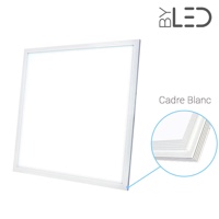 Dalle LED 600x600 43W – blanc pur 6000K – Cadre blanc - PANEL-43