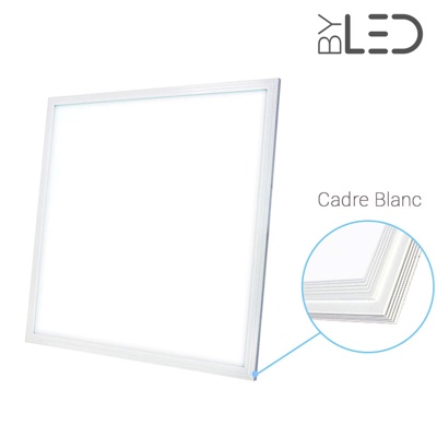 Dalle LED 600x600 43W – blanc pur 6000K – Cadre blanc - PANEL-43