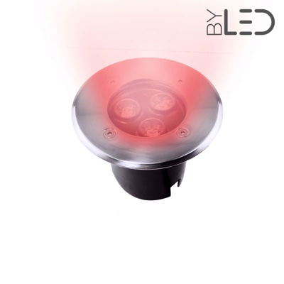 Spot LED encastré de sol inox 230V 3 W - Terra 3 - Couleur