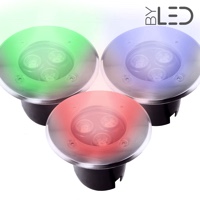 Spot LED encastré de sol inox 230V 3 W - Terra 3 - Couleur