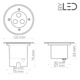 Spot LED encastré de sol inox 230V 3 W - Terra 3 - Couleur