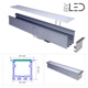 Profilé aluminium encastrable large pour 2 ruban LED - CRAFT - E06