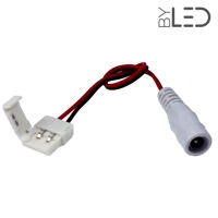 Connecteurs ruban LED 8 mm - Click + câble 15cm + plug Femelle