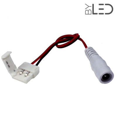 Connecteurs ruban LED 8 mm - Click + câble 15cm + plug Femelle
