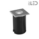Spot LED encastré de sol carré inox 1W - 12V - QINOX 62 mm