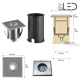 Spot LED encastré de sol carré inox 1W - 12V - QINOX 62 mm