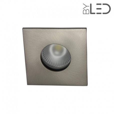 Spot encastrable collerette carrée flat SPLIT - Nickel satiné