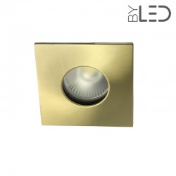 Spot encastrable collerette carrée flat SPLIT - Or satiné