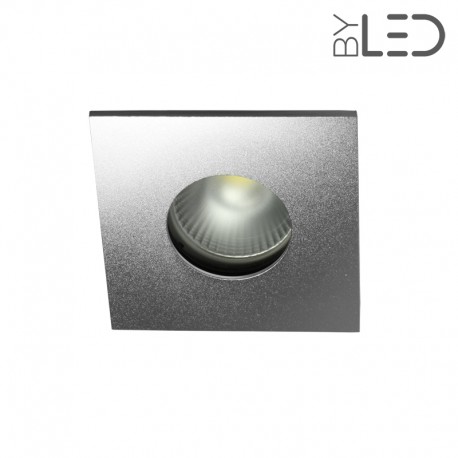 Spot encastrable collerette carrée flat SPLIT - Alu mat