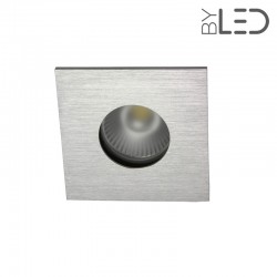 Spot encastrable collerette carrée flat SPLIT - Alu brossé
