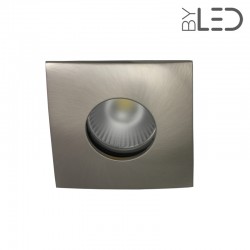 Spot encastrable collerette carrée convex SPLIT - Nickel satiné