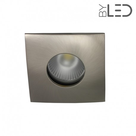 Spot encastrable collerette carrée convex SPLIT - Nickel satiné