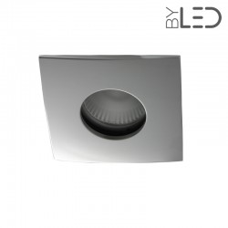 Spot encastrable collerette carrée convex SPLIT - Chrome