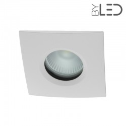 Spot encastrable collerette carrée chanfrein SPLIT - Blanc mat