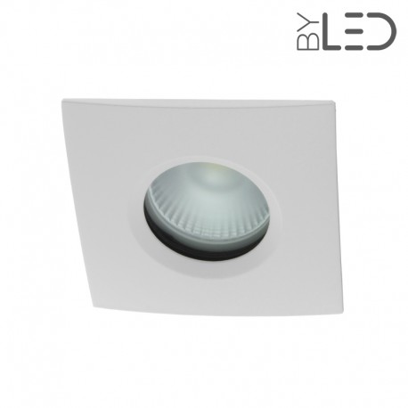 Spot encastrable collerette carrée chanfrein SPLIT - Blanc mat