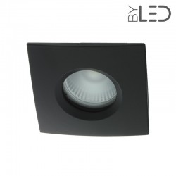 Spot encastrable collerette carrée chanfrein SPLIT - Noir