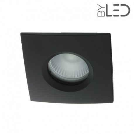 Spot encastrable collerette carrée chanfrein SPLIT - Noir