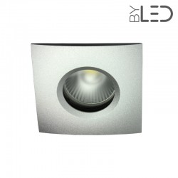 Spot encastrable collerette carrée chanfrein SPLIT - Alu mat