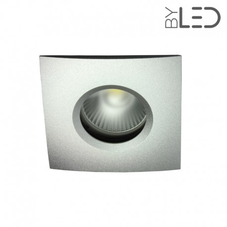 Spot encastrable collerette carrée chanfrein SPLIT - Alu mat