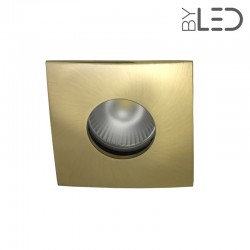 Spot encastrable collerette carrée convex SPLIT - Or satiné