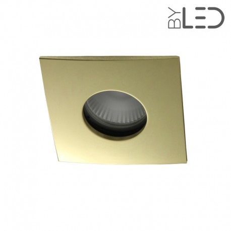 Spot encastrable collerette carrée convex SPLIT - Or brillant