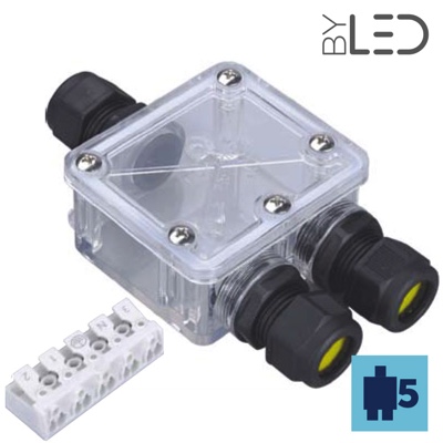 Boîte de connexion étanche à 3 entrées IP68 - Axial