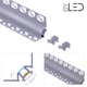 Profilé d'angle LED aluminium encastrable 90° à carreler - CRAFT - E13 - Diffuseur givré