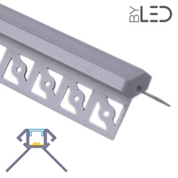 Profilé d'angle LED aluminium encastrable 270° à carreler - CRAFT - E14 - Diffuseur givré