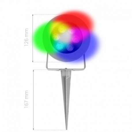 Spot LED à piquer 6 W - Spike 6 - RGB