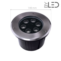 Spot LED encastré de sol inox 230V 6 W - Terra 6 - Blanc
