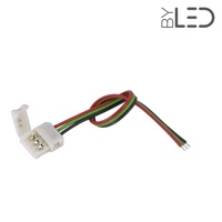 Connecteur ruban LED RGB+W 12 mm câble 15 cm + click